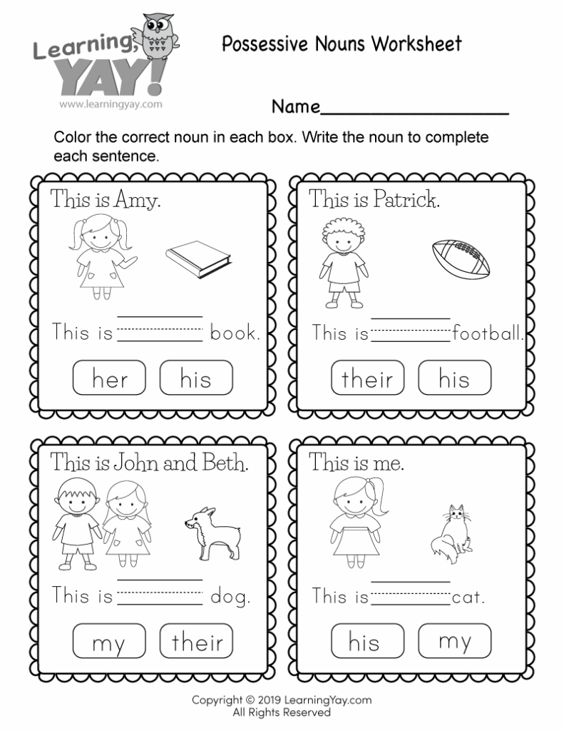 Kids printable worksheets for 1st grade