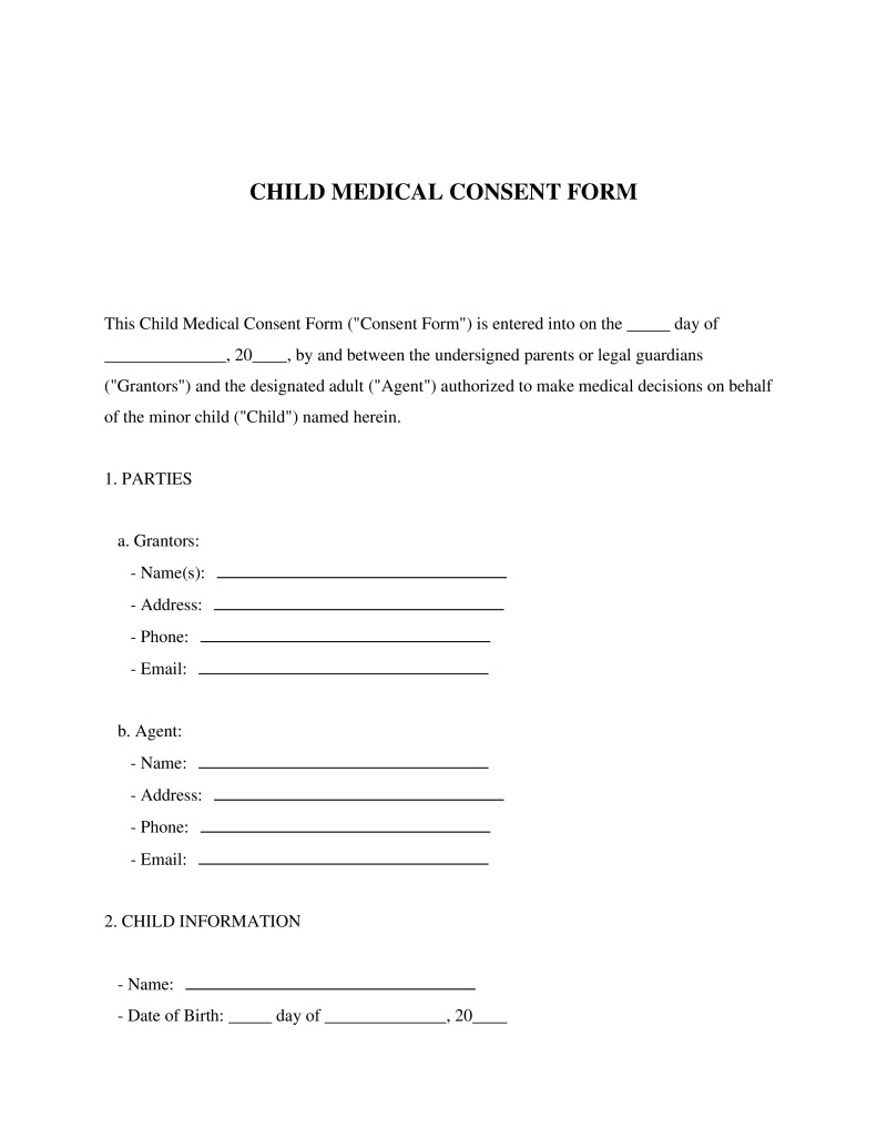 A blank medical release form with sections for signatures and information, white background.